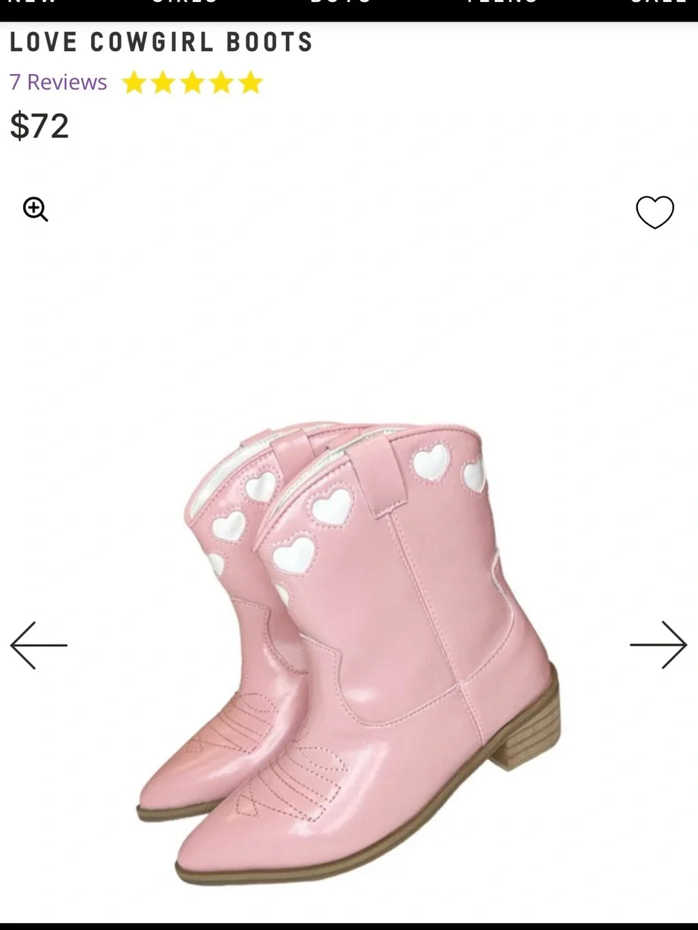 Lola & the Boys Pink Heart Cutout Women's Western Boots